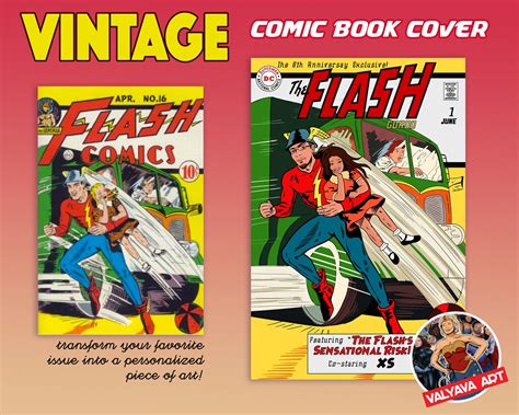 Vintage Custom Comic Book Cover Redraw Classic Addition Etsy