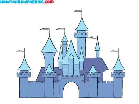 How To Draw The Disney Castle Easy Drawing Tutorial For Kids