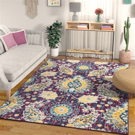 | traditional hand knotted bokhara area rug purple/gold turkish rug size (2.5 x 4). Well Woven Mila Oriental Medallion Vintage Purple & Yellow ...