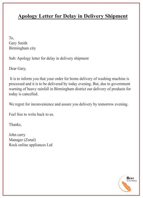 Communicating delivery delays across multiple touchpoints in the customer's journey is important to maintaining good service and support. Apology Letter For Delay - Template, Sample & Examples