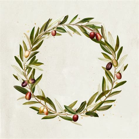 Olive Wreath Design Element Illustration Premium Image By Rawpixel