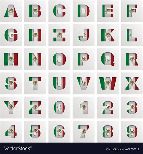 Mexico Alphabet Royalty Free Vector Image Vectorstock