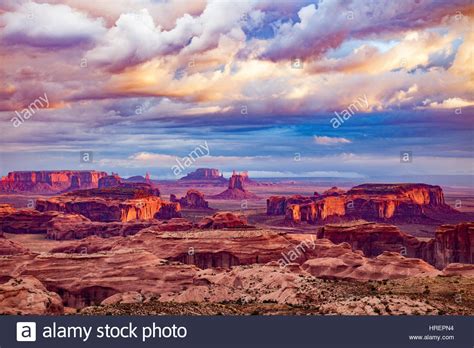 Sunset Clouds Above Hunts Mesa Monument Valley Tribal Park Arizona