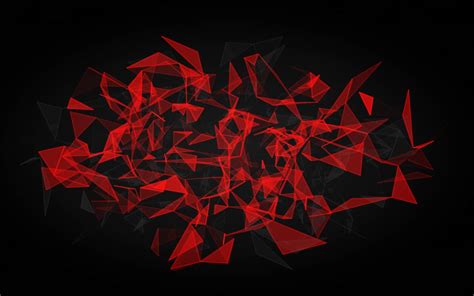 Red And Black Polygon Hd 8k Wallpaper
