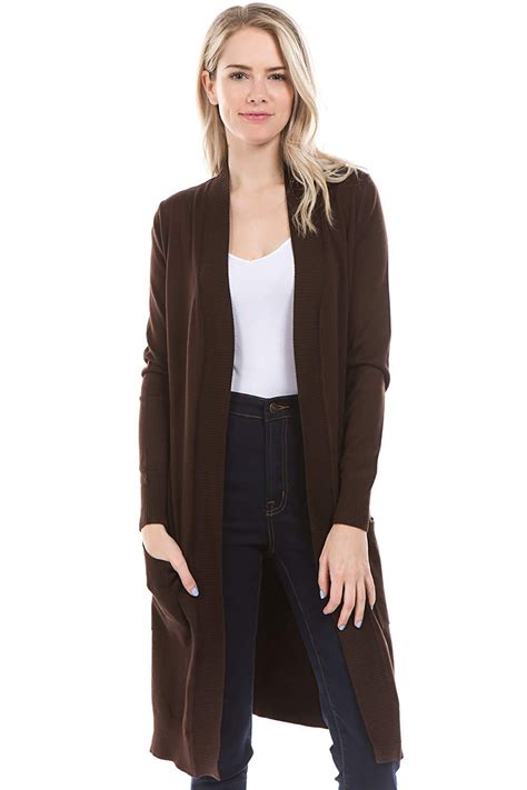 Cielo Women Long Duster Knit Sweater Open Front Long Sleeve Cardigan