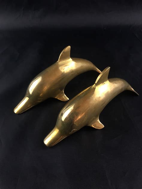 Brass Dolphins Brass Figurine Brass Miniature Brass Animal Etsy