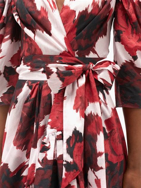 Floral Print Cotton Voile Wrap Dress Alexandre Vauthier