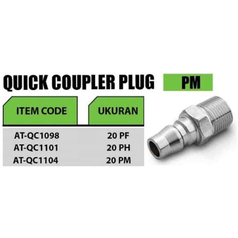 Jual Jual COUPLER 20 PM TEKIRO QUICK COUPLER PLUG KOPLER CUK COUPLER