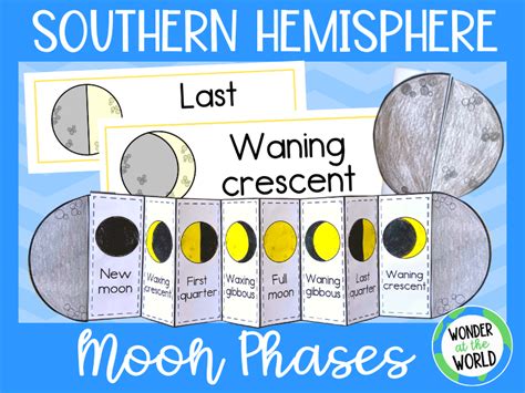 Southern Hemisphere Phases Of The Moon Foldable Sequencing Activity