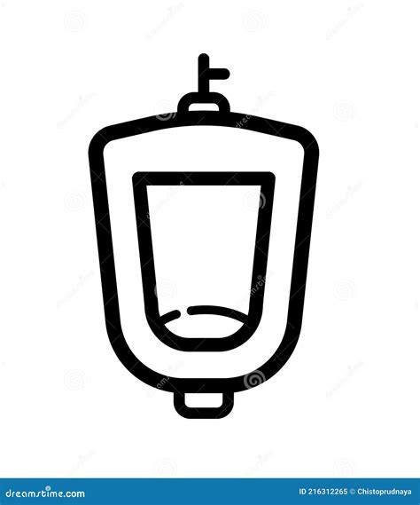 Urinal Vector Icon In Outline Style Stock Vector Illustration Of