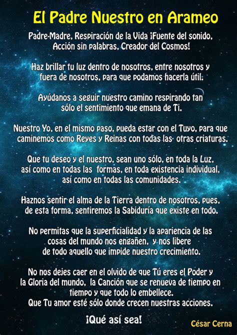 Descubre La Letra Del Padre Nuestro En Arameo Y Su Significado ※