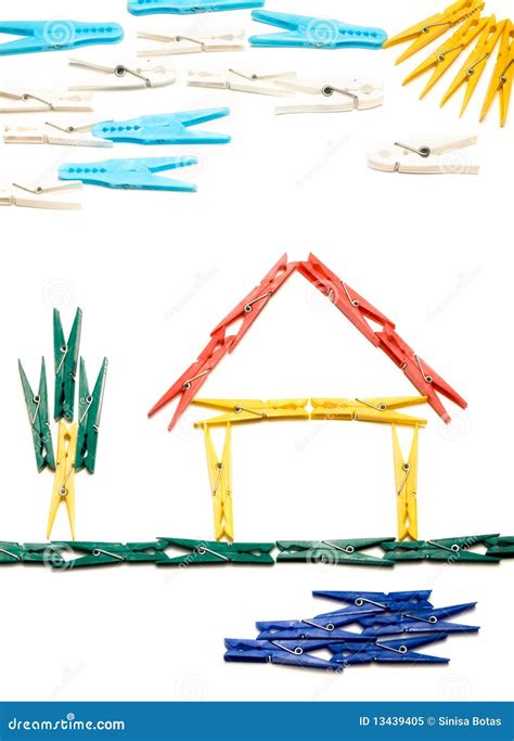 Clothespin House Stock Image Image Of Architecture Drawings 13439405
