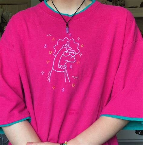 Lisa Simpson Loser Meme Hand Embroidered T Shirt 80s Retro Etsy