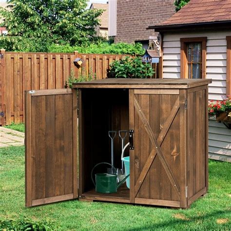 25 X 2 Ft Outdoor Wooden Storage Cabinet With Double Doors Wooden