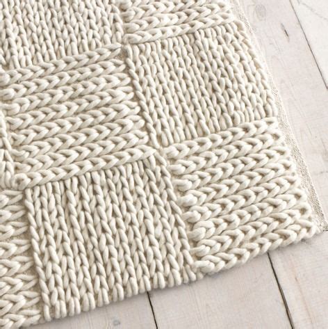 If you want more knitted throw pillows with less knitting, use cloth for the backs of your pillows. Medium Guernsey - Floor Rugs | Loaf | Mantas de trico ...