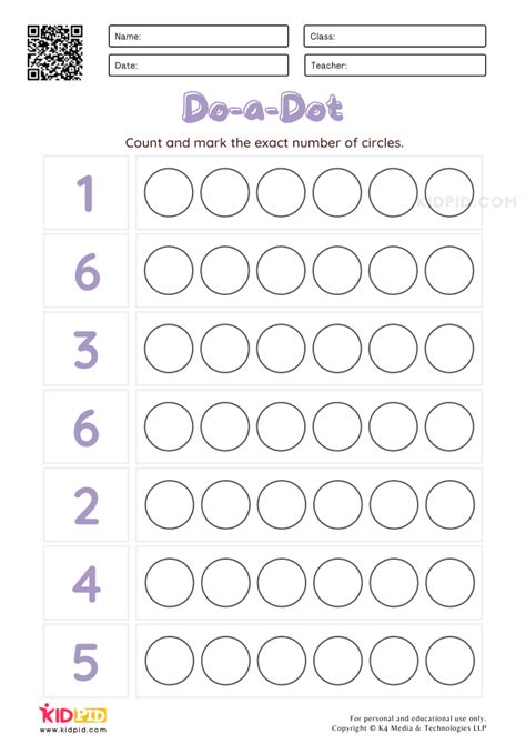 Do A Dot Counting Worksheets For Kids Kidpid