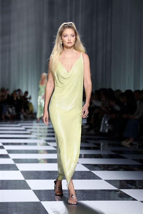 Gigi Hadid Versace Ss24 Fashion Show In Milan 09222023 Celebmafia