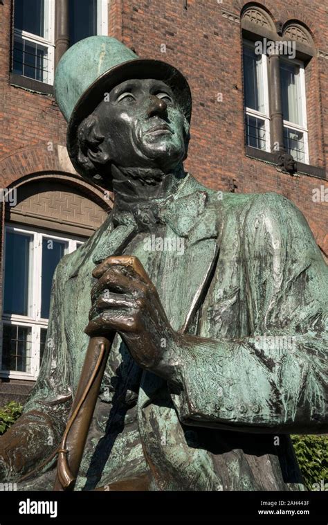 The Bronze Statue Of Hans Christian Andersen Near City Hall Square