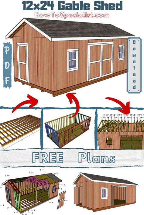 Pole barn living quarters floor plans joy studio. 12x24 Shed Plans - Free DIY Plans | HowToSpecialist - How ...