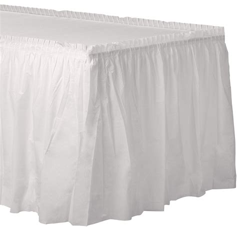 White Plastic Table Skirt 21ft X 29in Party City