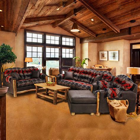 The buffalo check updates your cabin, lake house, or lodge in relaxed, easy style. Tatman | Rustic living room furniture, Rustic living room ...