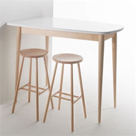 Table cuisine carrée avec tiroir en bois massif 100cm 100x100 cm, 1340,00 €. Table-bar 4-5 couverts, jimi blanc La Redoute Interieurs | La Redoute | Table bar cuisine, Table ...