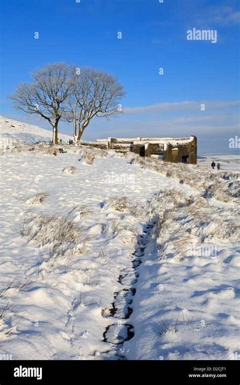 Top Withens On The Pennine Way In Winter Snow On Haworth Moor Haworth