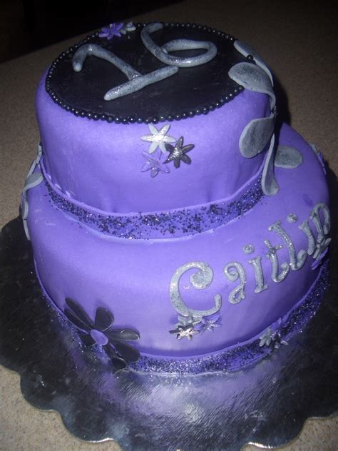 Elegant 16th birthday cake with zebra stripes « susie's cakes. Purple 16Th Birthday - CakeCentral.com