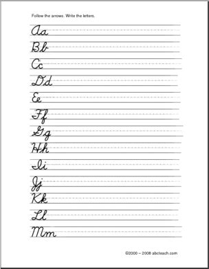 Here, only 'a' is dotted. | Cursive handwriting worksheets, Cursive alphabet ...