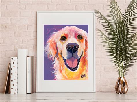 Golden Retriever Watercolor Art Print Painting Dog Ts