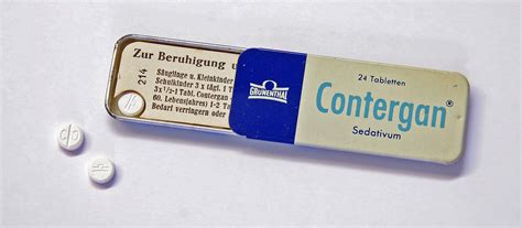 The sedative drug contergan , which has been sold millions of times and contains the active ingredient thalidomide , could cause damage. Bericht: Contergan-Experimente an Kindern in Caritas ...