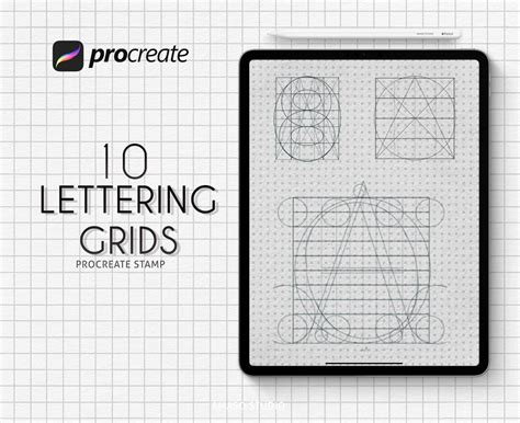 Lettering Grids Procreate Procreate Grid Brushes Grid Template