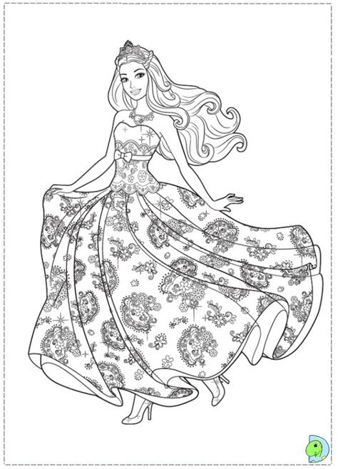 Maybe you would like to learn more about one of these? Coloriage Princesse Barbie en robe magnifique dessin ...