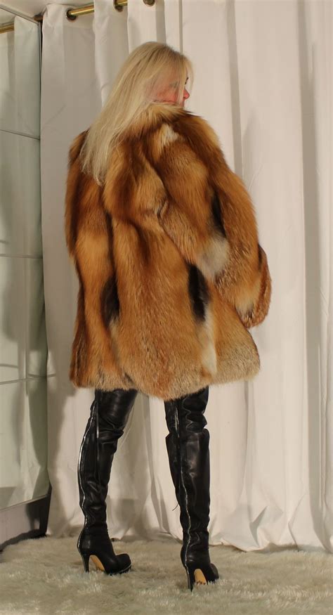 fox fur coat fur coats boss women sexy women red fox boss lady older women my girl skinny