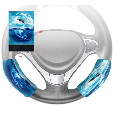 Gckg Dolphins Jumping At Sea Steering Wheel Cover Anti Slip Wheel