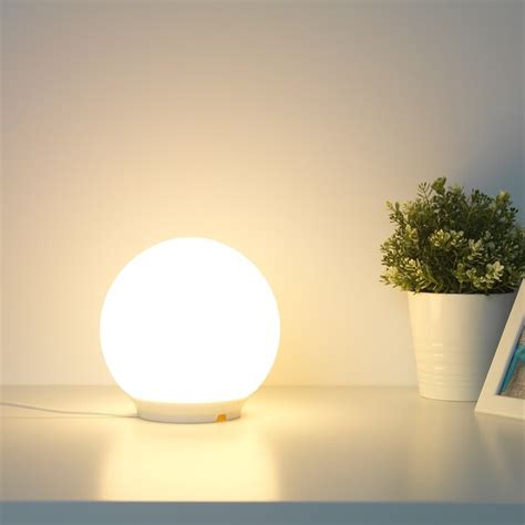 Ikea fado 6 3/4 table lamp ryet bulb e12 200 lumen sphere colored glass gray. FADO Table lamp - white - IKEA