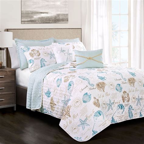 Harbor Life 7 Pc Coastal Quilt Bed Set By Lush Decor With Images