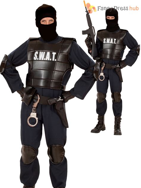 Boys Swat Officer Costume Childs Police Cop Fancy Dress Kids Pc Outfit