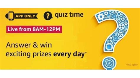 Amazon Today Quiz 27 Aug Answers Win Rs50000
