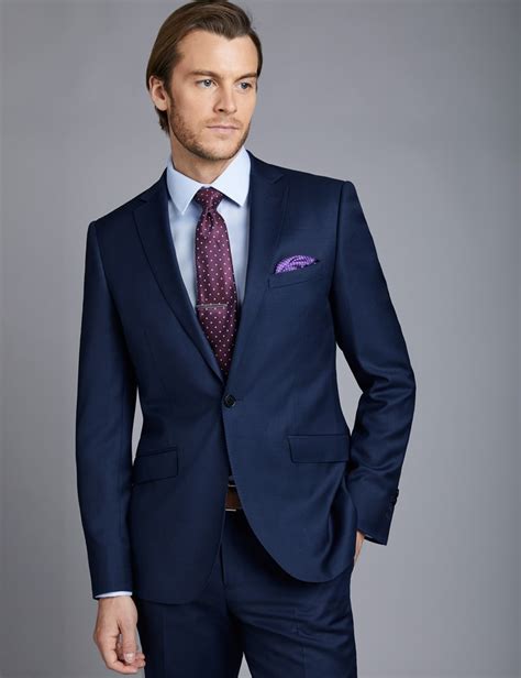 Mens Royal Blue Twill Extra Slim Fit Suit Hawes And Curtis