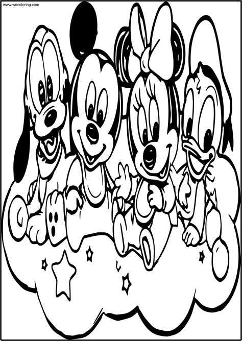 Printable coloring pages mickey mouse clubhouse for kids disney,characters,mickey mouse, donald duck,goofy. Baby Mickey And Friends Free A4 Printable Coloring Page ...