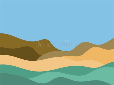 Natural Landscape In A Minimalistic Style Plains And Mountains Fields
