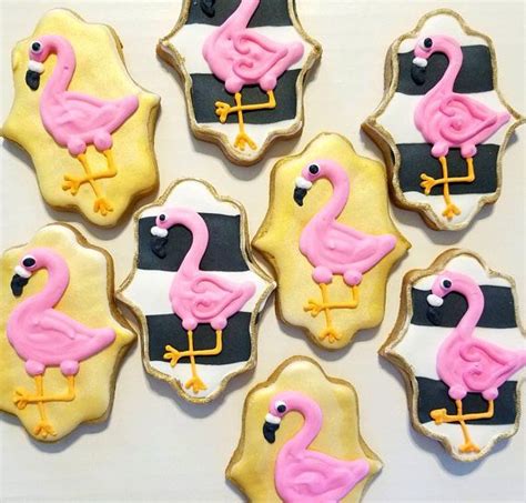 Flamingos Cookies 12 Etsy In 2021 Individually Wrapped Cookies Pink Flamingo Party Cookies