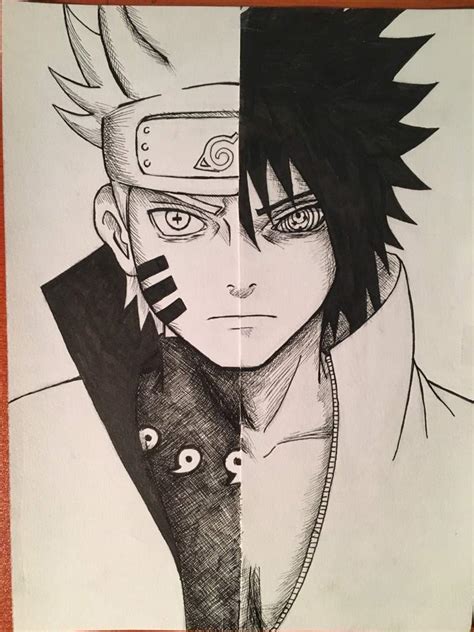 Anime Naruto Vs Sasuke Drawing