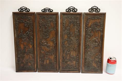 Chinese Wood Carved Panels Sold Price Pair Of Chinese Carved Wood
