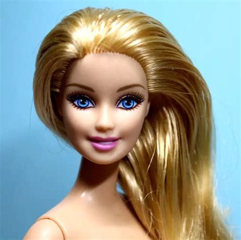 BARBIE DOLL NUDE Blonde Hair Blue Eyes Model Pose Smile Mattel EUC PicClick