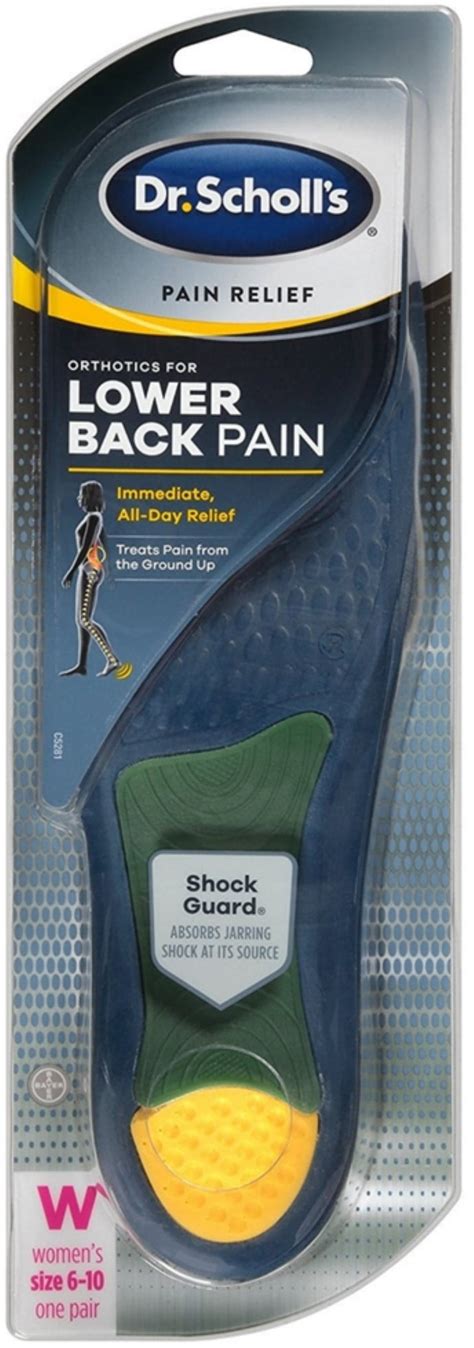 Dr Scholl S Pain Relief Orthotics For Lower Back Pain For Women Size