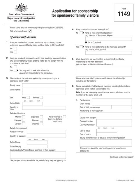 1149 Sponsorship 2009 Form Fill Out And Sign Online Dochub