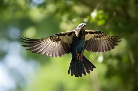 Premium Ai Image A Bird In Flight With Wings Spread Wid