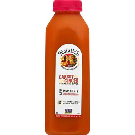 Natalie S Juice Carrot Ginger Turmeric Apple 16 Oz Instacart